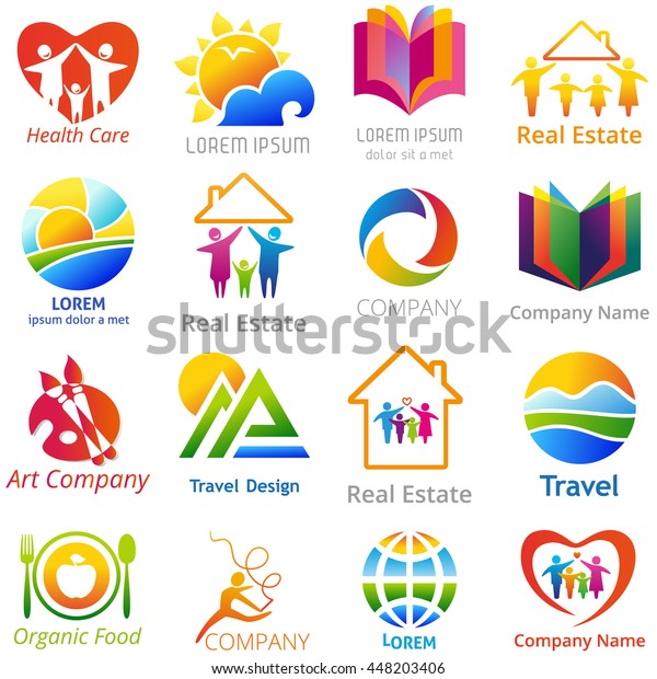 Set Company Name Logo Concepts Illustration Stock Illustration