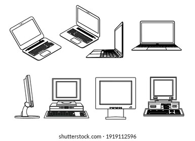 Draw Laptop Ilustraciones Imagenes Y Vectores De Stock Shutterstock