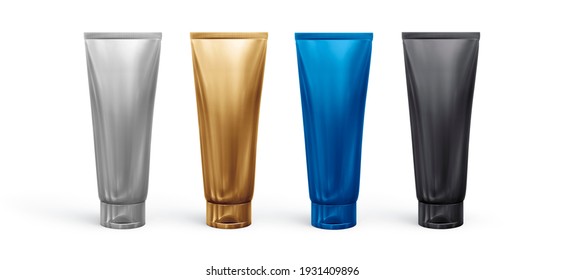 Set of cosmetic products on a white background. 3d render