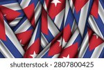 Set of CUBA Flags Stacked on Top of Each Other