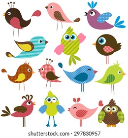 Vector Set Colorful Cartoon Birds Stock Vector (Royalty Free) 125687714 ...