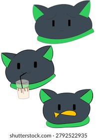 Set cute cat illustrations