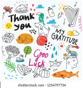 Set Cute Doodles Background Stock Illustration 1254797734 | Shutterstock