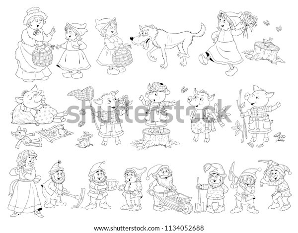 Set Cute Fairy Tale Characters Little Stock Illustration 1134052688
