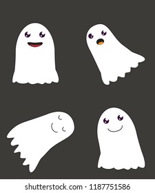 Set Cute Ghosts Stock Illustration 1187751586 | Shutterstock