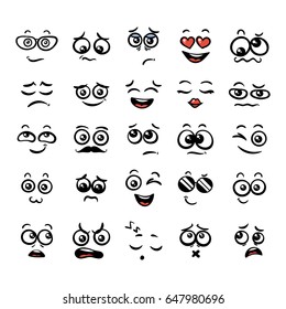 Set Cute Lovely Kawaii Emoticon Doodle Stock Vector (Royalty Free ...