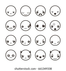 Set Flat Emoticon Vector Illustration Stock Vector (Royalty Free) 426237193