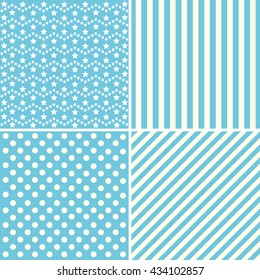 Set Four Cute Backgrounds Blue Colors Stock Illustration 450975430