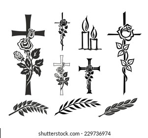 set with decoration for tombstones or funerals
