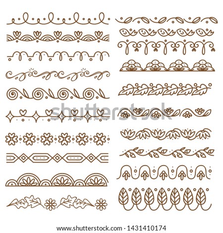 Set of decorative border, wedding design element