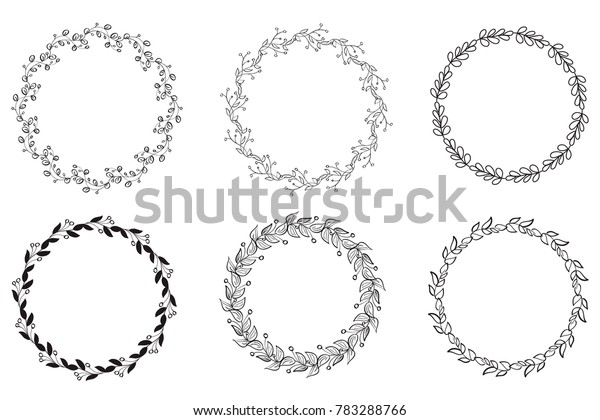 Set of Decorative Round Frame and Borders\
Art. Calligraphy  illustration\
