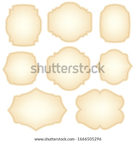 Set of decorative vintage frames.  Empty templates for label design.