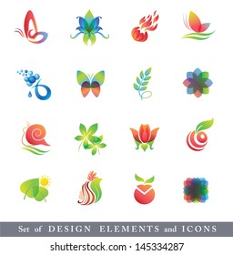 Set of Design Elements. Collection with icons for abstract logo.