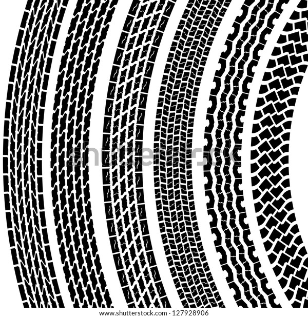 Set of detailed\
tire prints, \
illustration
