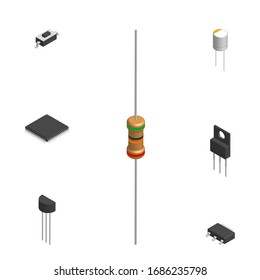 Set Different Active Passive Electronic Components Stock Vector ...