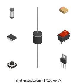 Set Different Active Passive Electronic Components Stock Vector ...