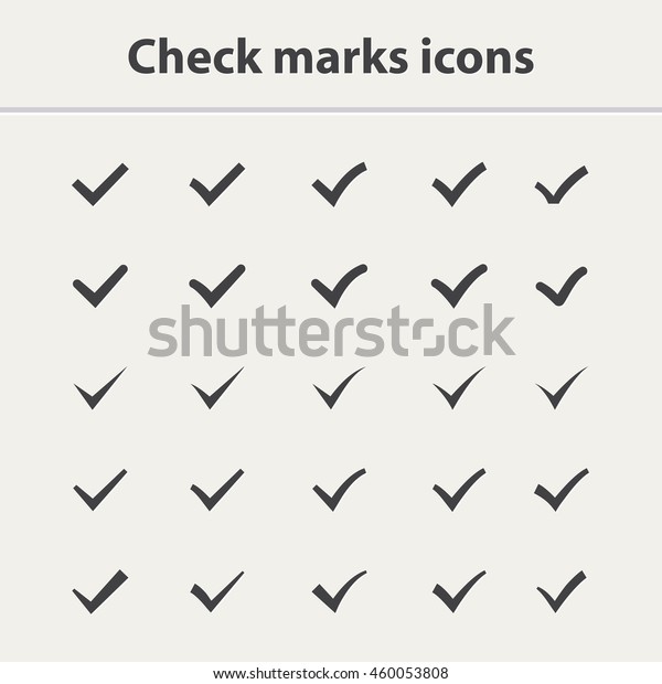 set-different-black-ticks-check-marks-460053808