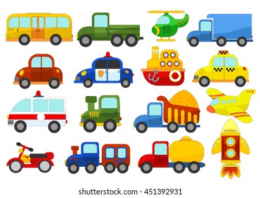 Set Different Cars On White Background Stock Illustration 451392931 ...