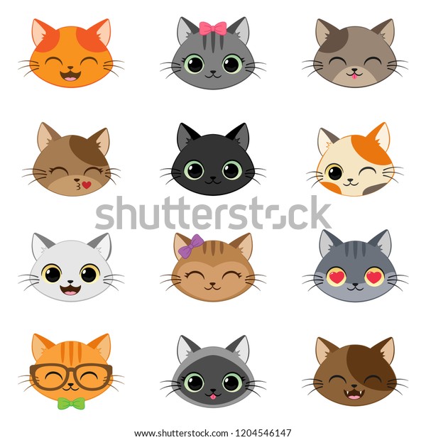 Set Different Cartoon Cats Stock Illustration 1204546147