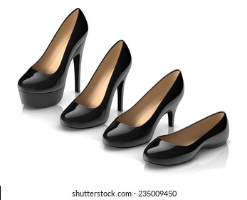 black flat heel shoes