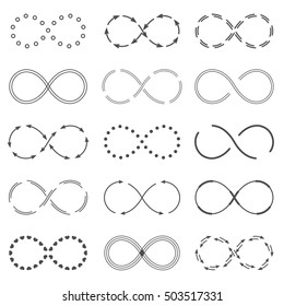 Set of different infinity symbols