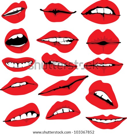 Set of different lips, illustration