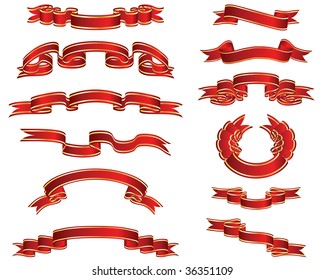 Set Different Ribbons On White Background Stock Illustration 36351109 ...