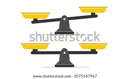 Set of different scales in a flat design on white background.