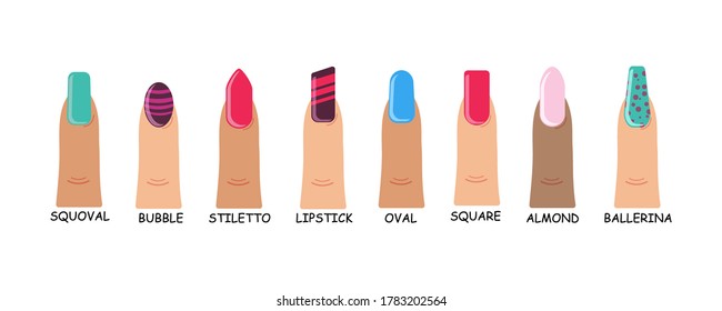 Set Different Shapes Nails Isolated On Stock Illustration 1783202564 ...