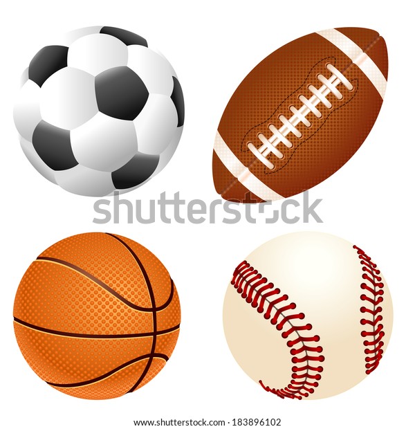 Set Different Sport Balls Stock Illustration 183896102