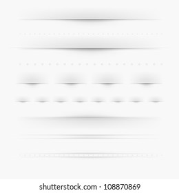 Set Of Dividers, Isolated On Grey Background