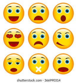 Set Emoticons Set Emoji Stock Illustration 366990314 | Shutterstock