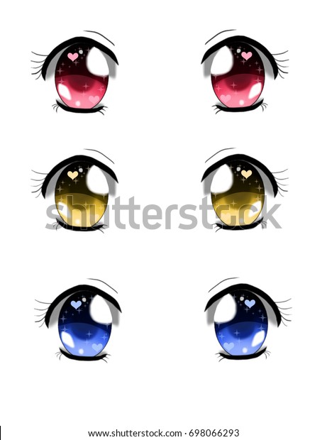 Set Eyes Beutiful Colors Anime Style Stock Illustration 698066293 ...