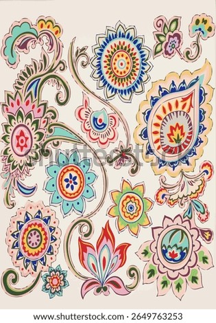 Set fabric elegant element pattern