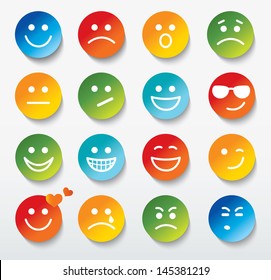 Set Faces Various Emotion Expressions Vector Stock Illustration ...