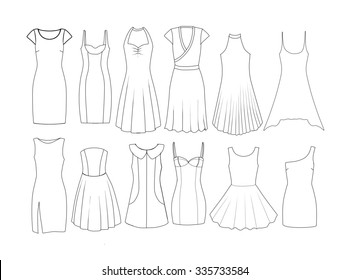 Pencil Sketches Dress Designs High Res Stock Images Shutterstock