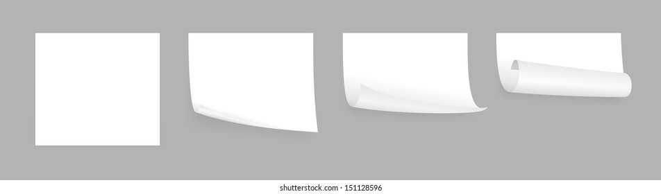 Set Few Little White Adhesive Papers Stock Illustration 151128596 ...