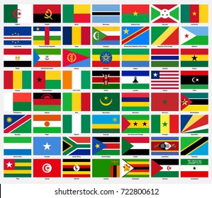 Set Of Flags Of All African Countries.