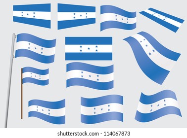 set of flags of Honduras