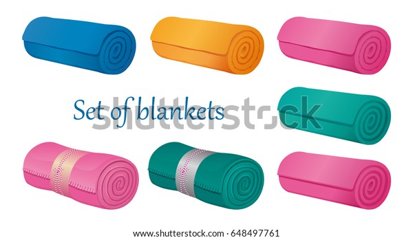 Set Fleece Blankets Comforter Duvet Gymnastic Stock Illustration