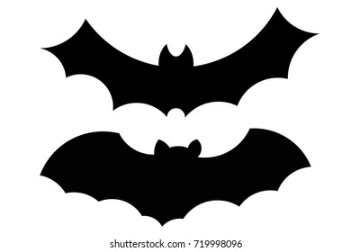 Bat Black Silhouette Icon Over White Stock Vector (Royalty Free) 447293095