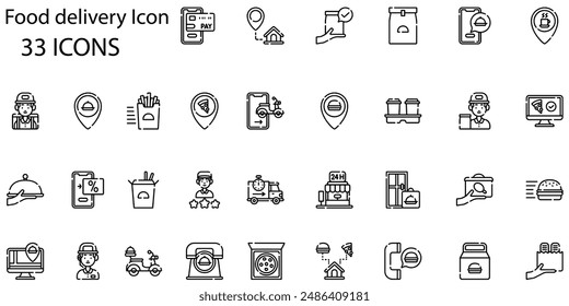 Set of food delivery icons. Line art style icons bundle. vector illustration - Powered by Shutterstock