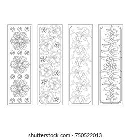 Set Four Bookmarks Black White Hand Stock Illustration 750522013 ...