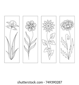 Set Four Bookmarks Hand Draw Sketch Stock Illustration 749390287 ...