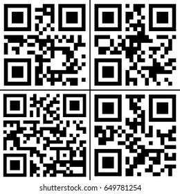 Set Four Qr Codes Stock Illustration 649781254 | Shutterstock