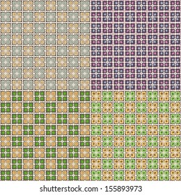set of four seamless tile patterns