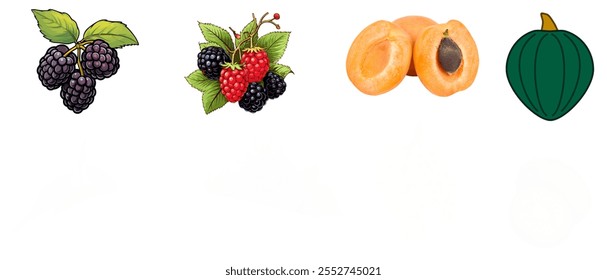 set of fruits and berries, vegetables on a white background. Vector icon fruit and vegetables color icons set, fruit, food icons set, fruit icons set, original food and fruit colour. - Powered by Shutterstock