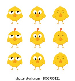 Set Cute Cartoon Chickens Stock Vector (royalty Free) 381658504