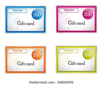 Set Of Gift Cards Isolated On White. Vector Version Is Also Available In This Gallery