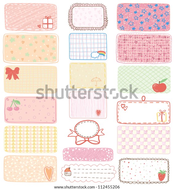 Set Gift Tags Labels Sticker Illustration Stock Illustration 112455206